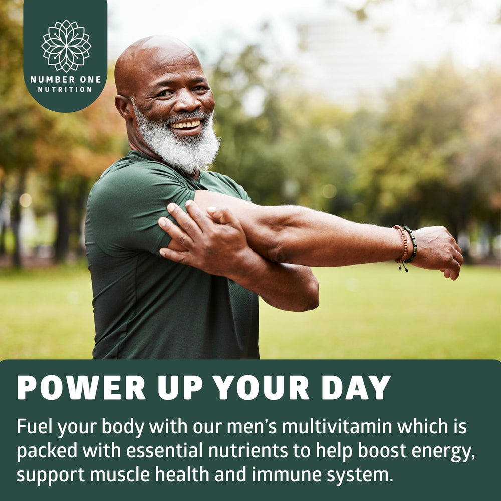 Product packaging of Number One Nutrition Men's Multivitamin