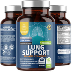 Number One Nutrition N1N Premium Lung Support bottle promoting easy daily lung care.