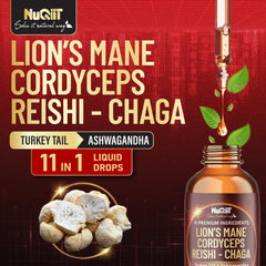 Key ingredients: Lion's Mane, Cordyceps, Reishi, Chaga