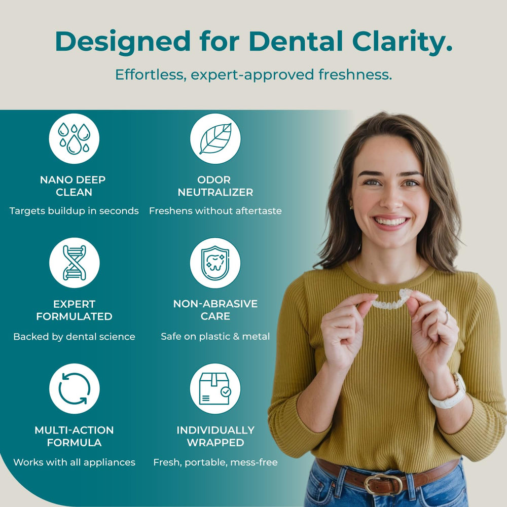 Braces, dentures, retainers, mouthguards and dental pods being cleaned with NuraClean Ultimate