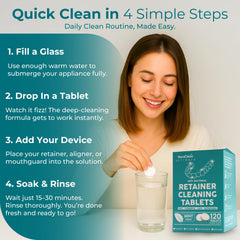 Clean and refreshed dental appliances after using NuraClean Ultimate