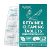 Front view of NuraClean Ultimate Retainer Cleaner Tablets 120-count pack