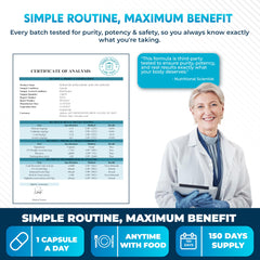 GMP and ISO 17025 testing badges on packaging