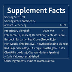 Nurbetoxa drops paired with immune-support herbs suggesting potential immune resilience.