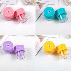 Clear cup for nursing solution with measurement lines