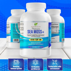 Nurture Alley Sea Moss & Black Seed Complex bottle label close-up