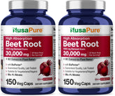 Bottle of NusaPure Beet Root 30:1 Extract with Bioperine