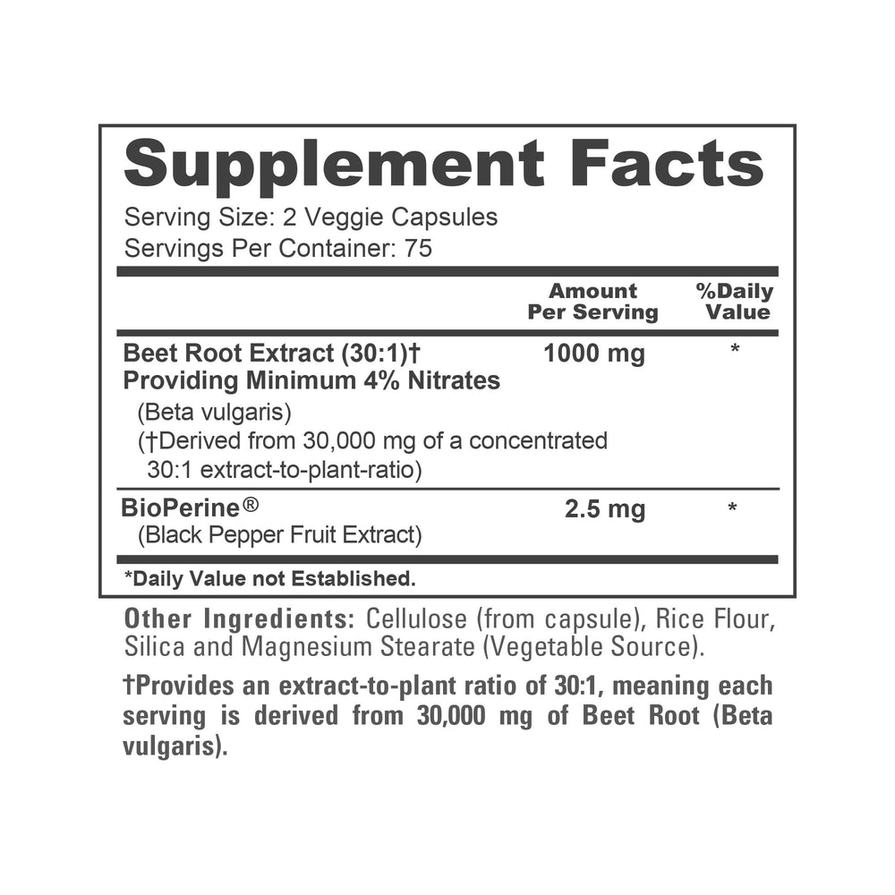 Vegan, Non-GMO beet root supplement packaging