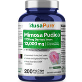 Bottle of NusaPure Mimosa Pudica Seed 10:1 Extract with 200 vegan capsules