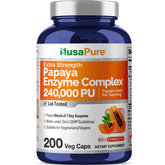 NusaPure Papaya Papain Enzyme Complex bottle front view
