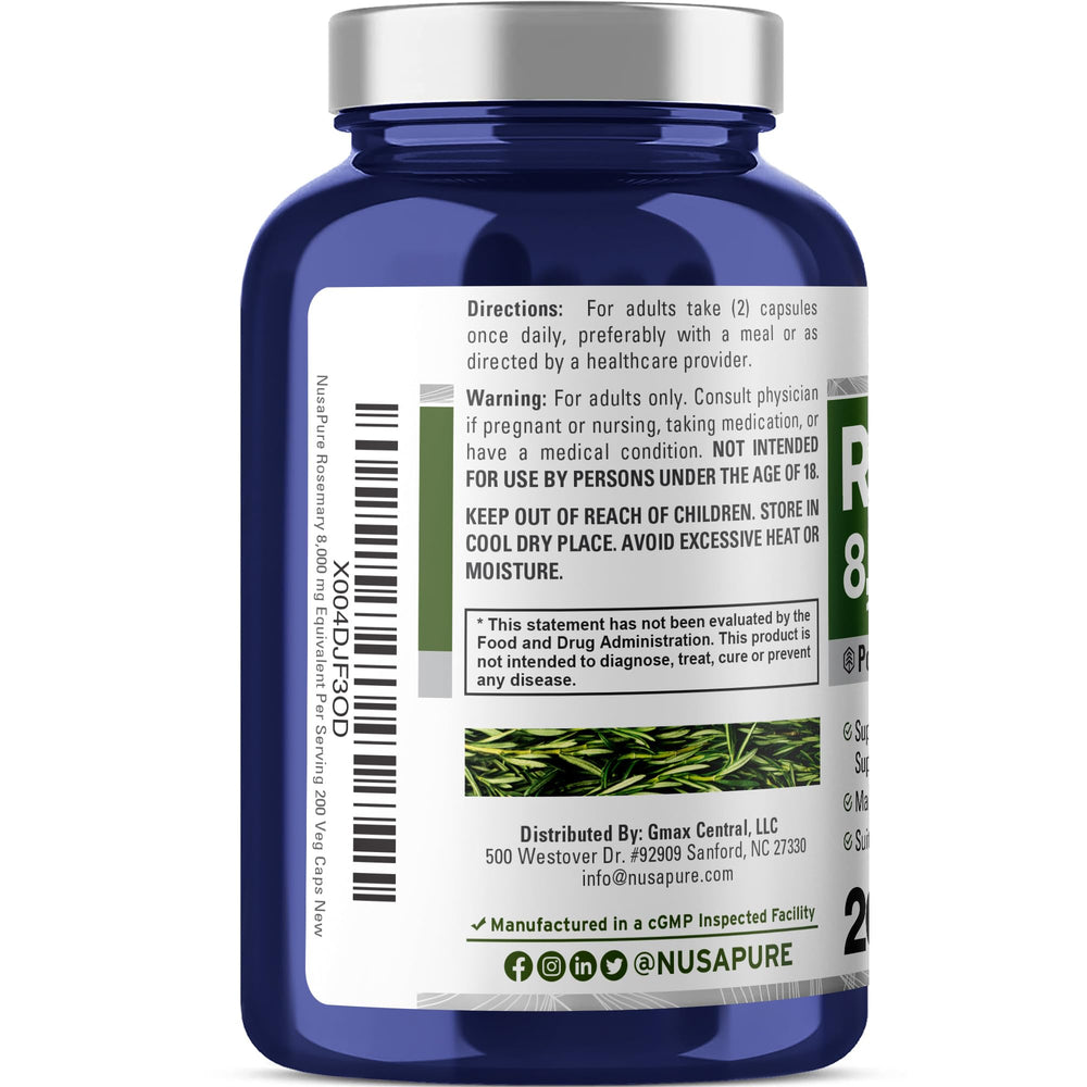 NusaPure Rosemary Capsules product label