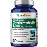 NusaPure Dihydromyricetin DHM 1,000mg tablet bottle front view