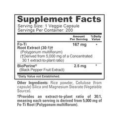 Bioperine for enhanced absorption in Fo-Ti 30:1 extract capsules