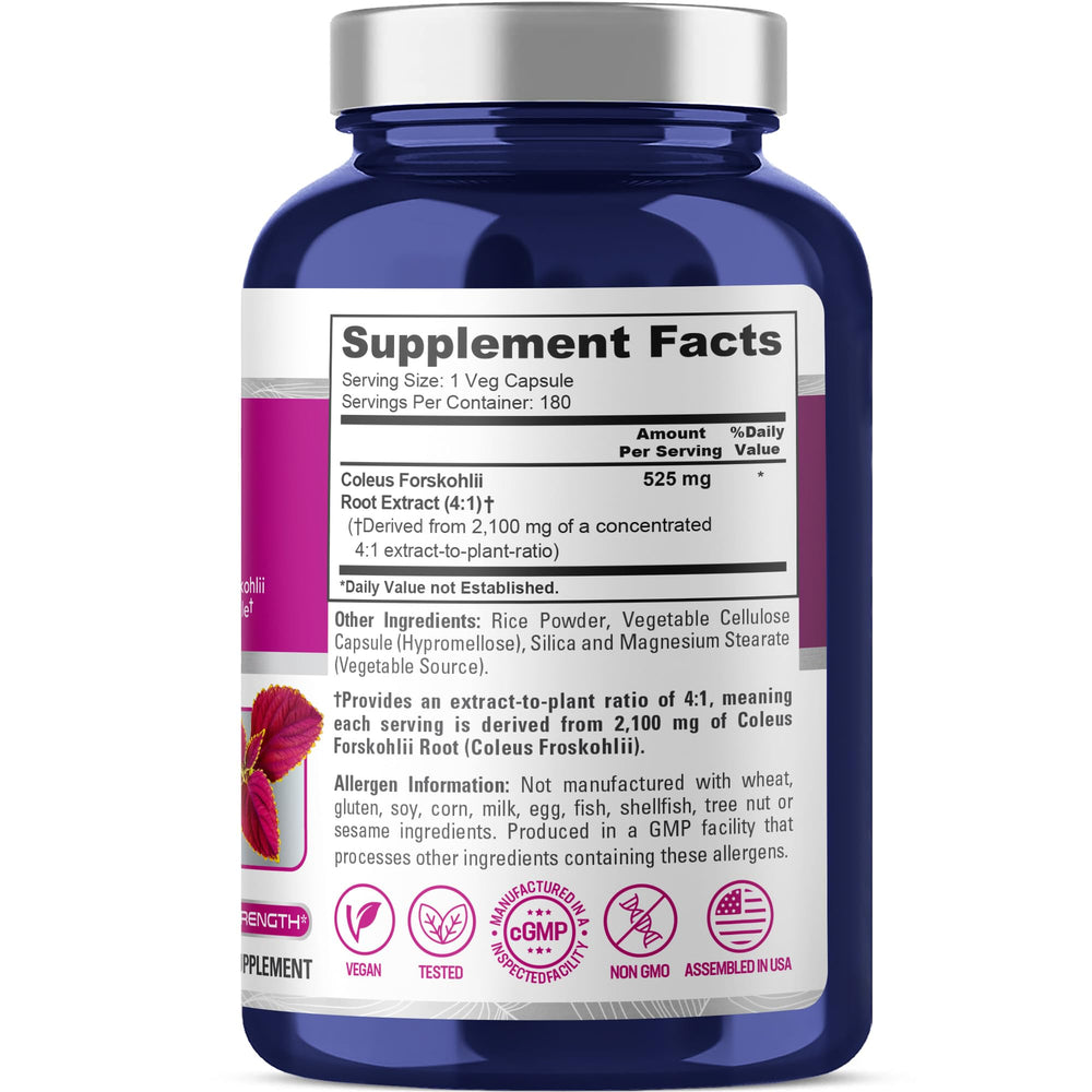 Close-up of Forskolin veggie capsules