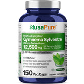NusaPure Gymnema Sylvestre 50:1 extract label showing 12,500 mg per capsule