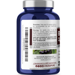 NusaPure ingredients panel for Black Cherry Extract showing a 20:1 extract