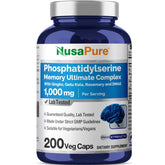 Hero image of NusaPure Phosphatidylserine Memory Ultimate Complex 1000mg 200 vegetarian capsules