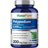 Front view of NusaPure Polypodium Leucotomos bottle with 10:1 extract label