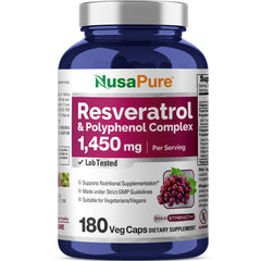 NusaPure Resveratrol & Polyphenol Complex bottle label