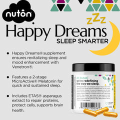Close-up of Nuton Happy Dreams bottle label