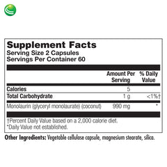 Vegan and natural monolaurin formula