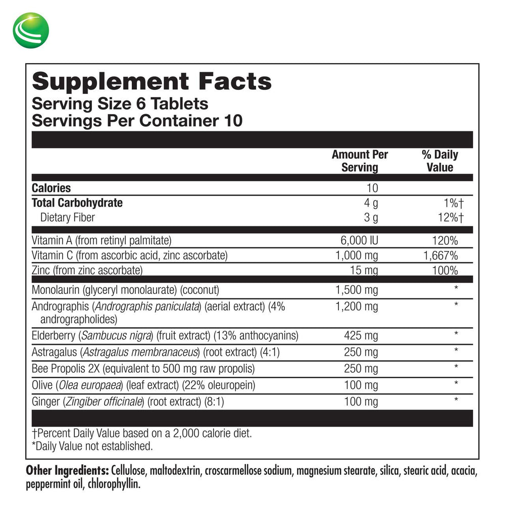 Label highlighting 1,500 mg coconut-derived monolaurin per serving