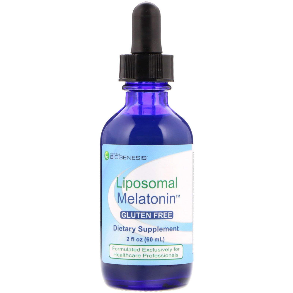 Nutra Biogenesis Liposomal Melatonin bottle with dropper and label