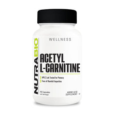 NutraBio Acetyl L-Carnitine 500mg bottle with 90 capsules