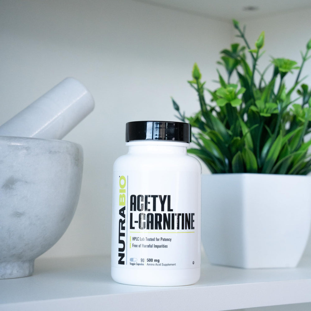 NutraBio Acetyl L-Carnitine 500mg label