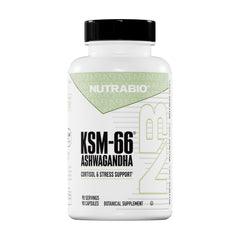 NutraBio Ashwagandha KSM-66 bottle with label
