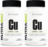 NutraBio Chelated Copper Bisglycinate (3mg) bottle with label