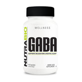 NutraBio GABA 500mg capsules bottle label on white background