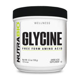 NutraBio glycine powder bottle front for convenient daily use