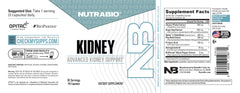NutraBio Kidney Support bottle packaging containing 90 capsules