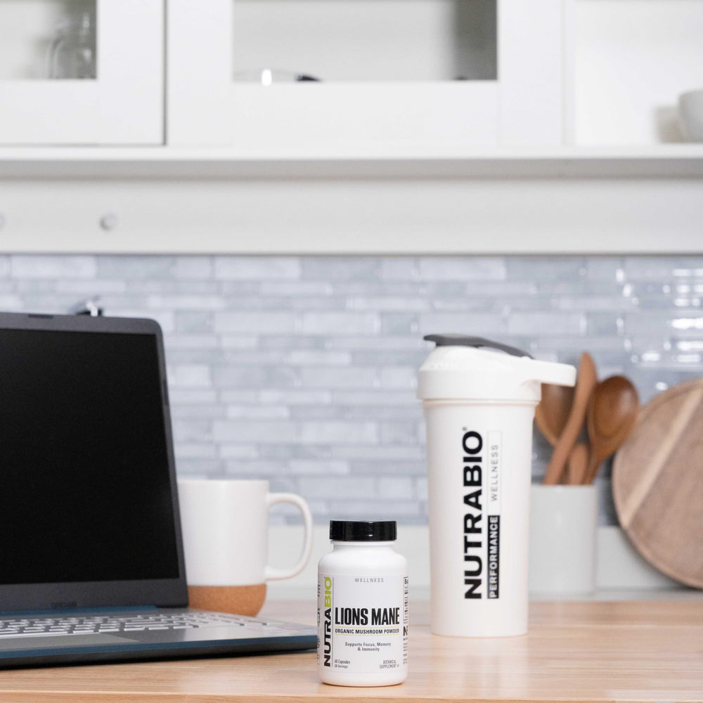 Close-up of Lions Mane capsules