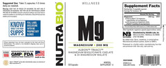 NutraBio magnesium capsules 120-count vegetarian