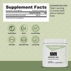 NutraBio NMN capsules close-up highlighting pure NMN formulation for NAD+ support.