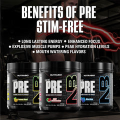 NutraBio STIM-Free PRE Watermelon dissolver-pack hints convenient dosing.