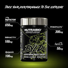 NutraBio Unbound BYLD capsules being poured, convenient post-workout option.