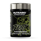 NutraBio Unbound Test bottle with label visible, supports athletic performance and training focus.
