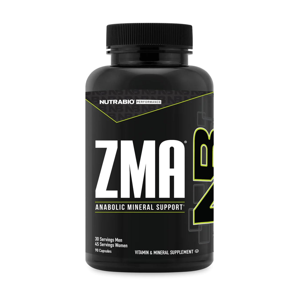 NutraBio ZMA bottle with 90-count capsules