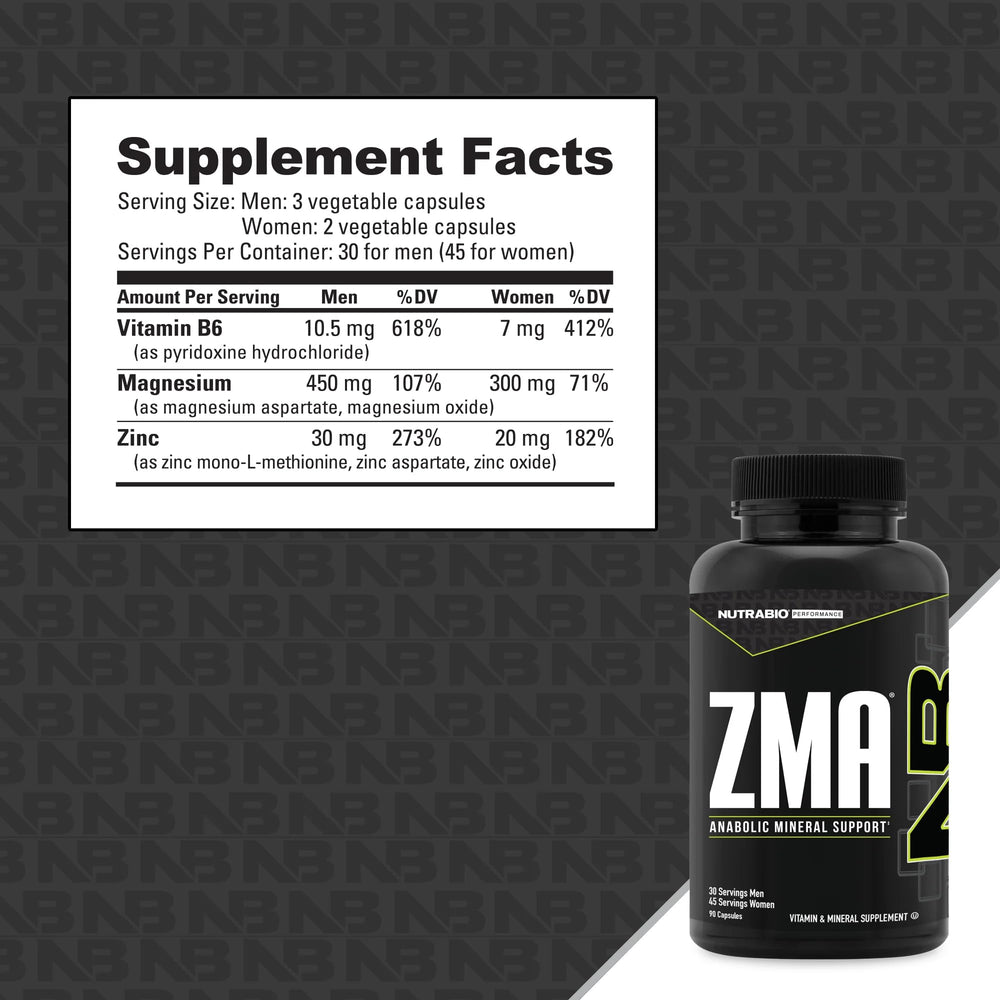 Nutrition facts showing 30 mg Zinc per serving