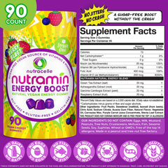 Gummy with adaptogens illustration conveys stress-adaptation support from Nutramin Energy Boost.