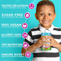 Kids immune support and healthy development graphic