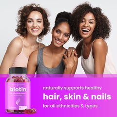 Ingredient panel and nutrition highlights for NutraChamps Biotin Gummies