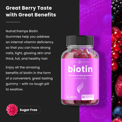 Lab-tested, allergen-free biotin gummies for hair, skin and nails