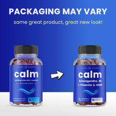 Packaging for NutraChamps Calm Gummies—vegan, non-GMO, gelatin-free