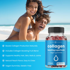 Gummies ingredients list showing vitamins for collagen support