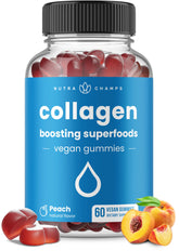 Peach-flavored NutraChamps collagen boosting gummy close-up