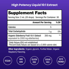 Highlights: sugar-free, vegan, non-GMO, gluten-free elderberry syrup